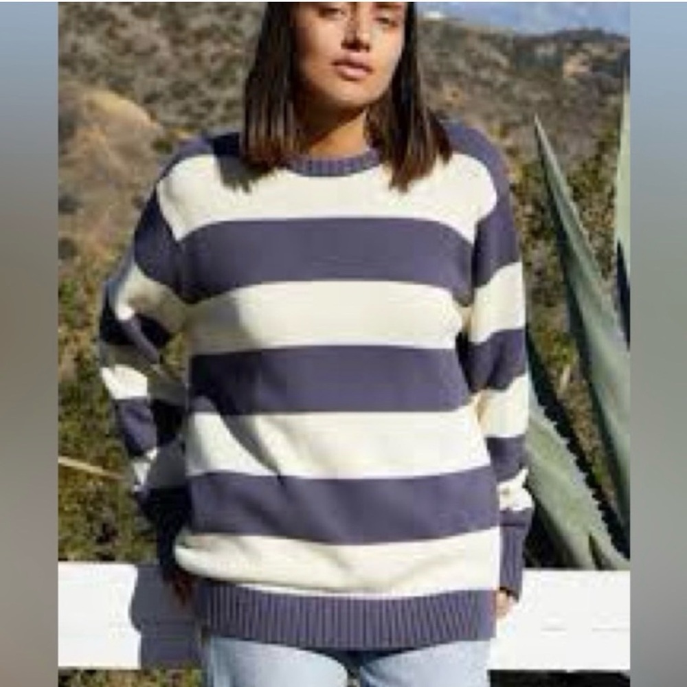 Brandy Melville Brianna Cotton Thick Stripe Sweater One Size